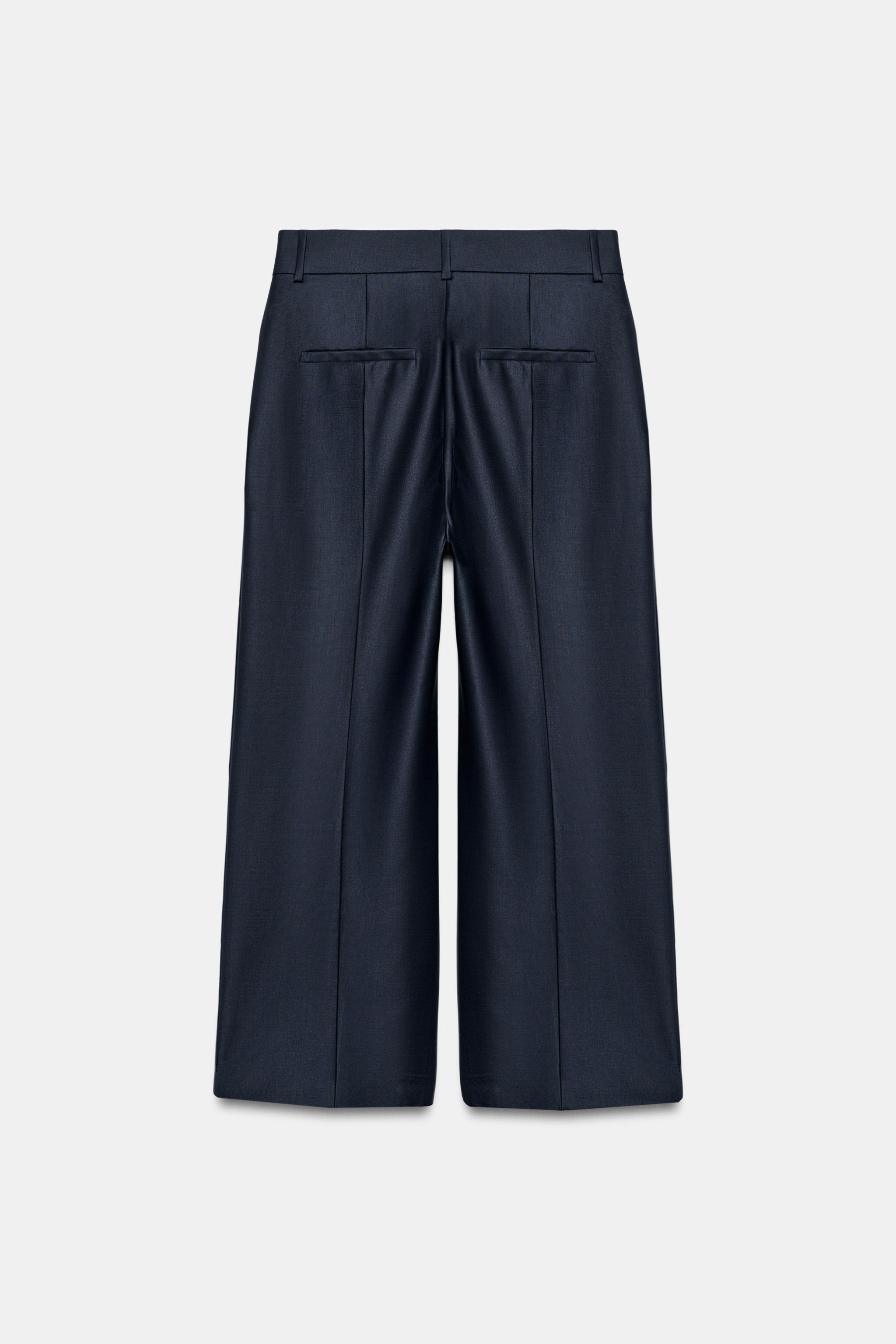 ZW COLLECTION WOOL BLEND PRESSED CREASE PANTS